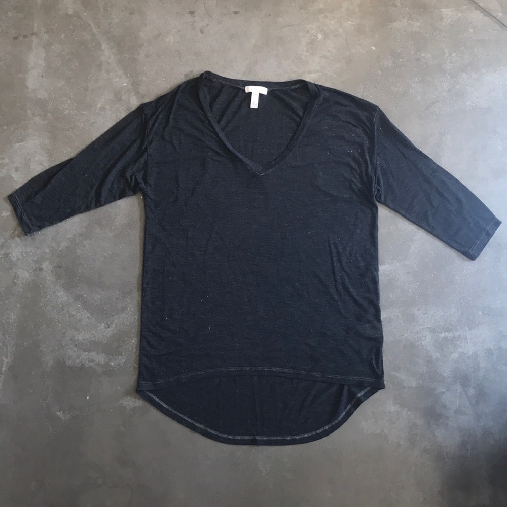 Black see-through quarter sleeve